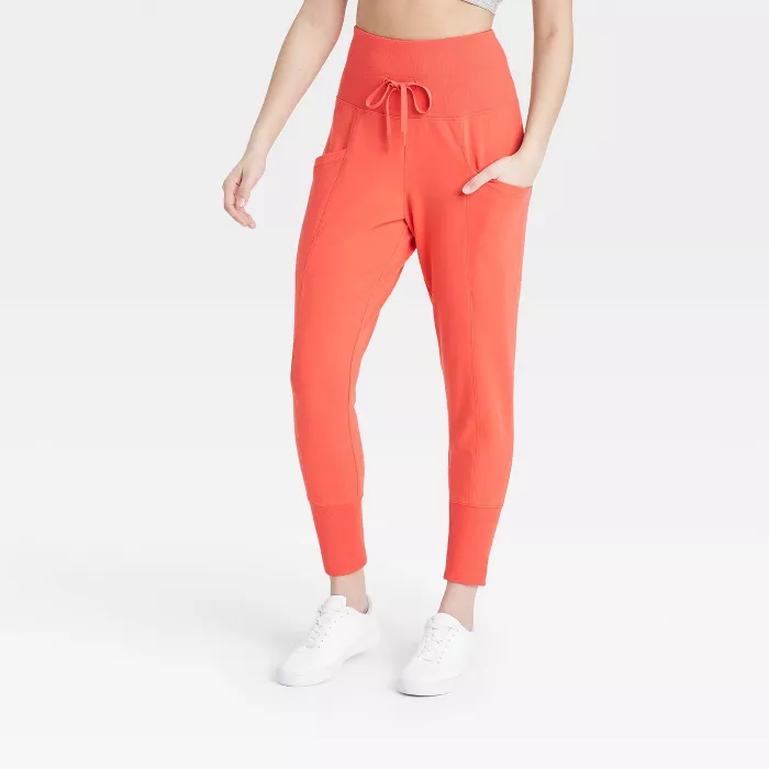 Women's High-rise Ribbed Jogger Pants 25.5" - All In Motion™ image